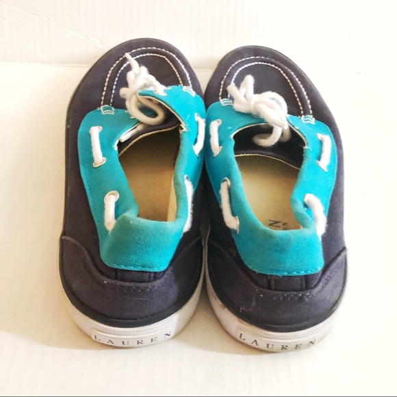LRL Boat Shoes Bristol Navy & Bright Blue Sz 8.5 - Picture 7 of 8